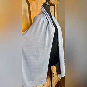 Talbots, Blue Linen Blend Open Front Ruana Wrap 2X/3X